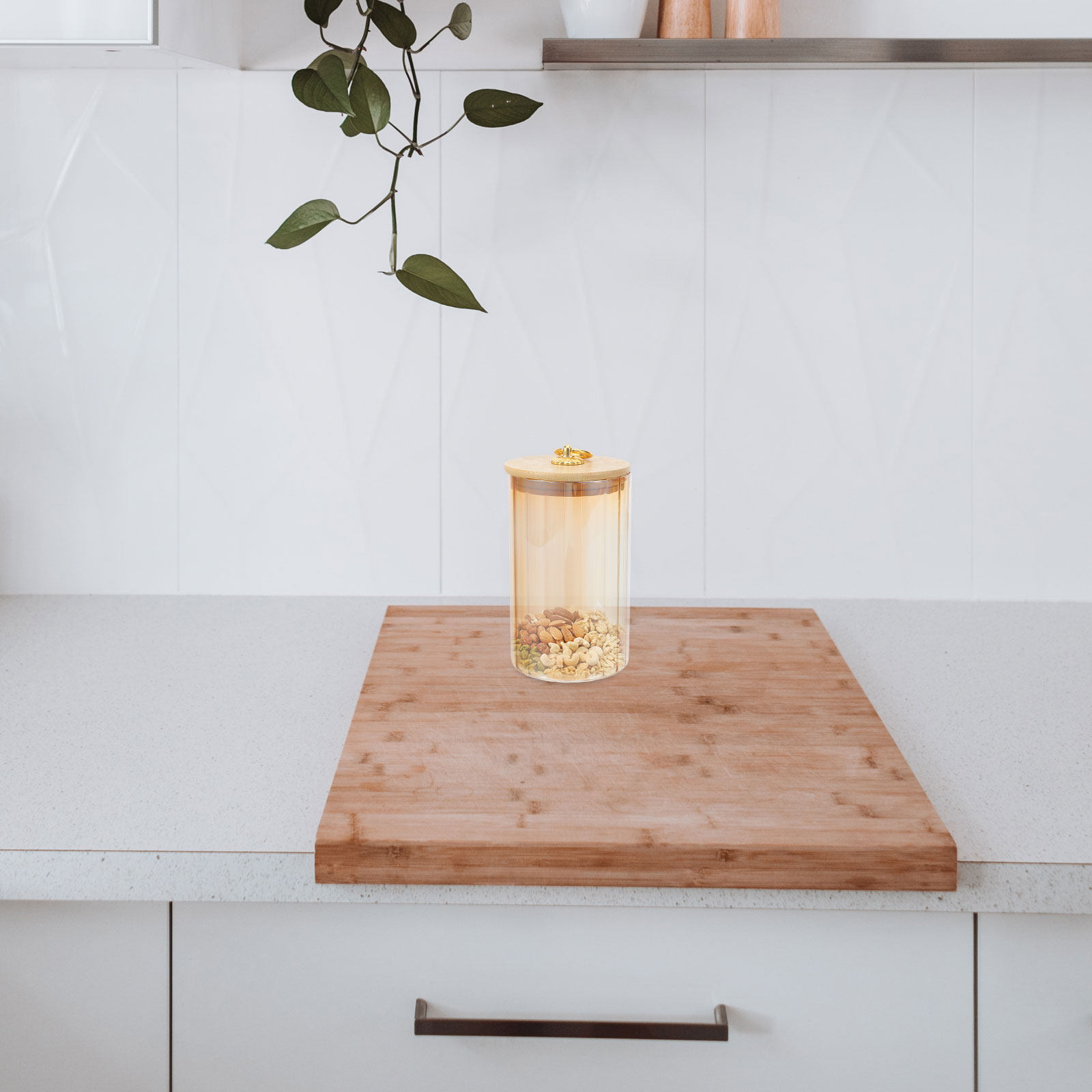 Coffee Tea Jars - 3Pcs Airtight Glass Storage Jars with