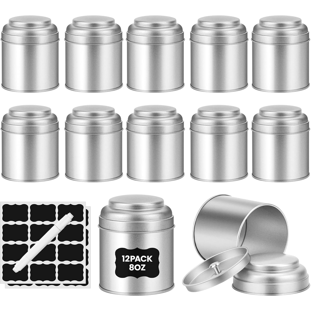 Coffee Tea Sugar Canisters - Tea Tin with Airtight Double Lids