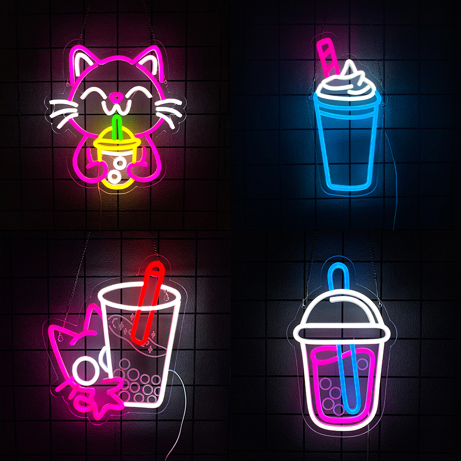 Coffee Tea Neon Sign - Milk Tea Neon Sign For Wall