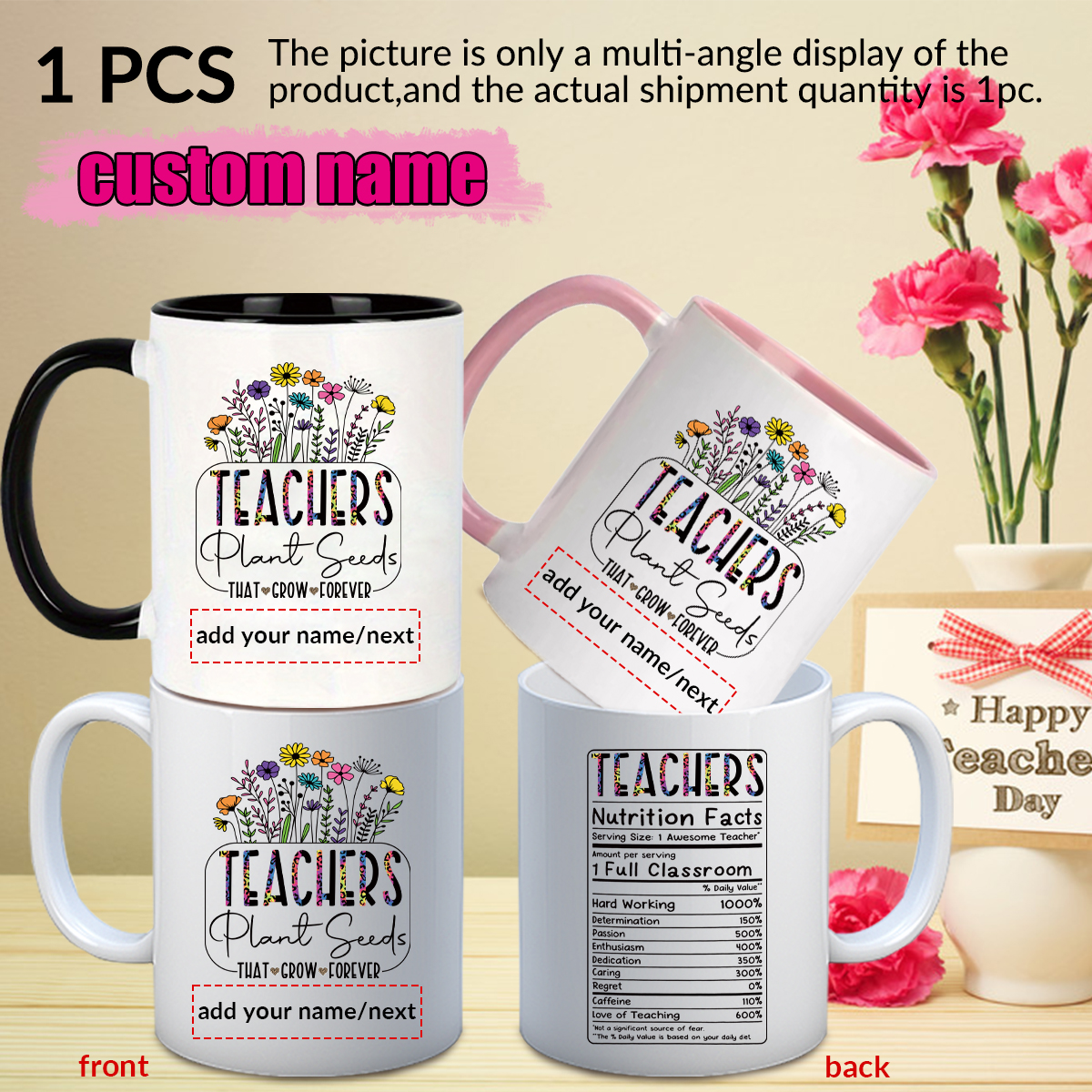 Coffee Tea Logo - 1pc Customize Name Personalised Water Cups