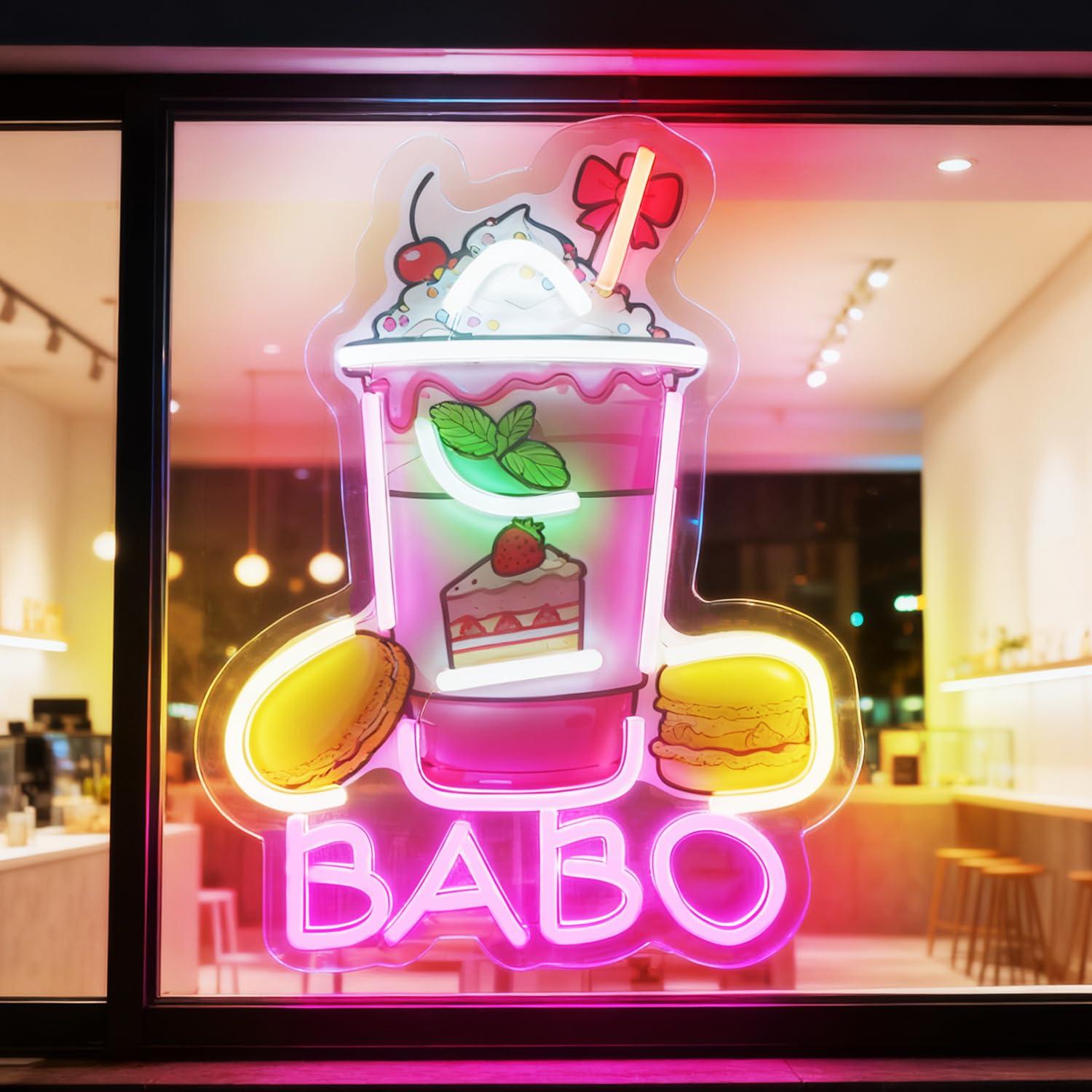 Boba Neon Sign Light Up Bubble - Coffee Tea Neon Sign review and price