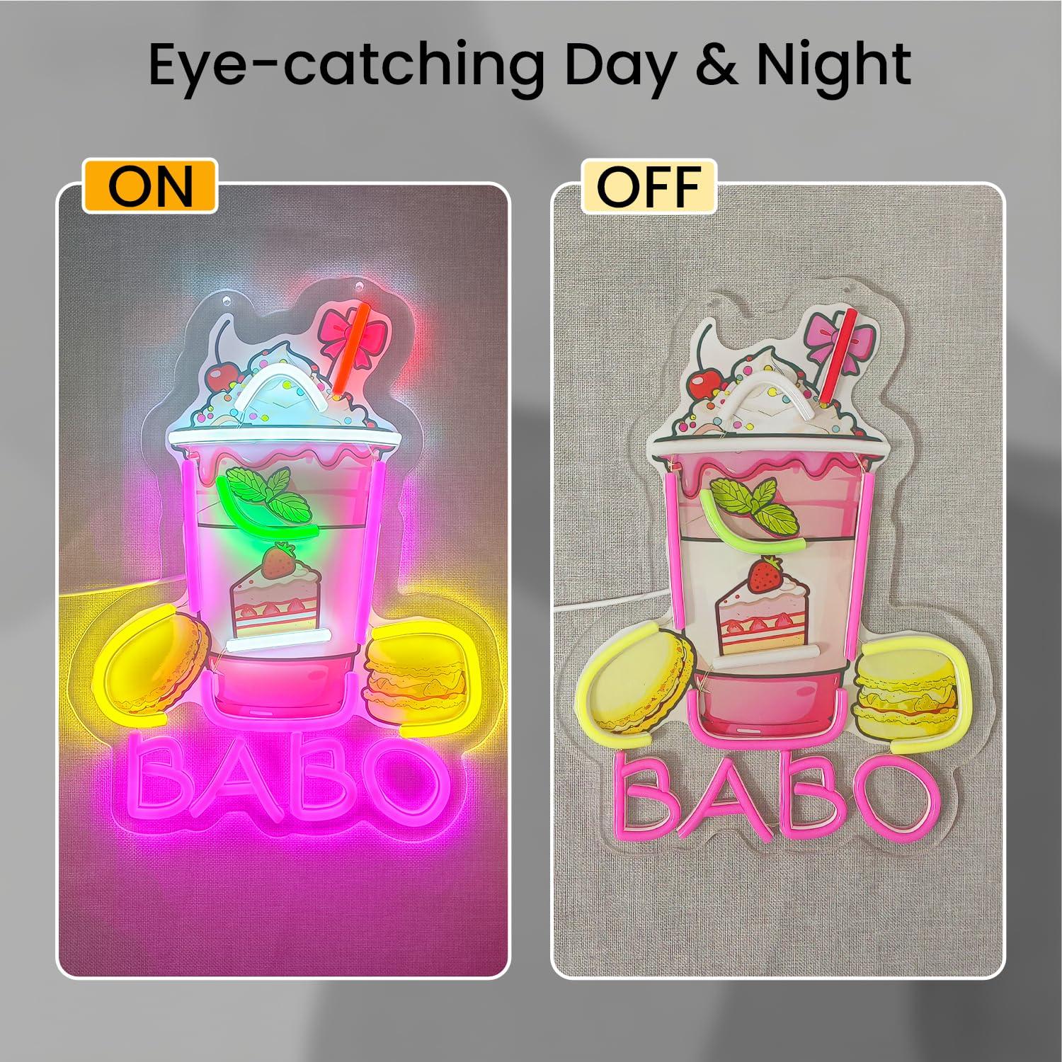 Boba Neon Sign Light Up Bubble - Coffee Tea Neon Sign review and price