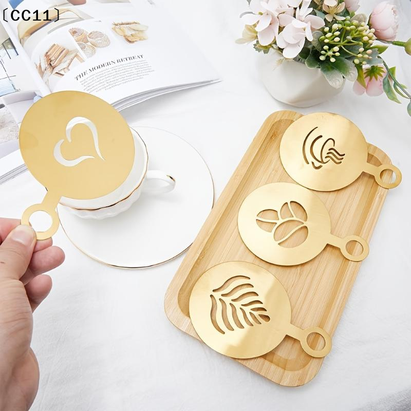 4Pcs/Set Stainless Steel Coffe - Coffee Stencil Art review and price