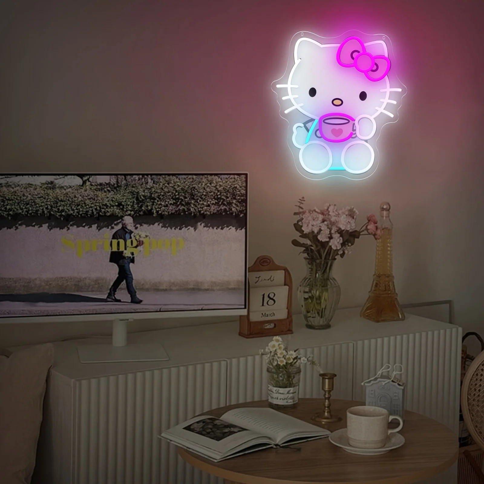 LED Hello Kitty Drink Tea Neon - Coffee Tea Neon Sign review and price