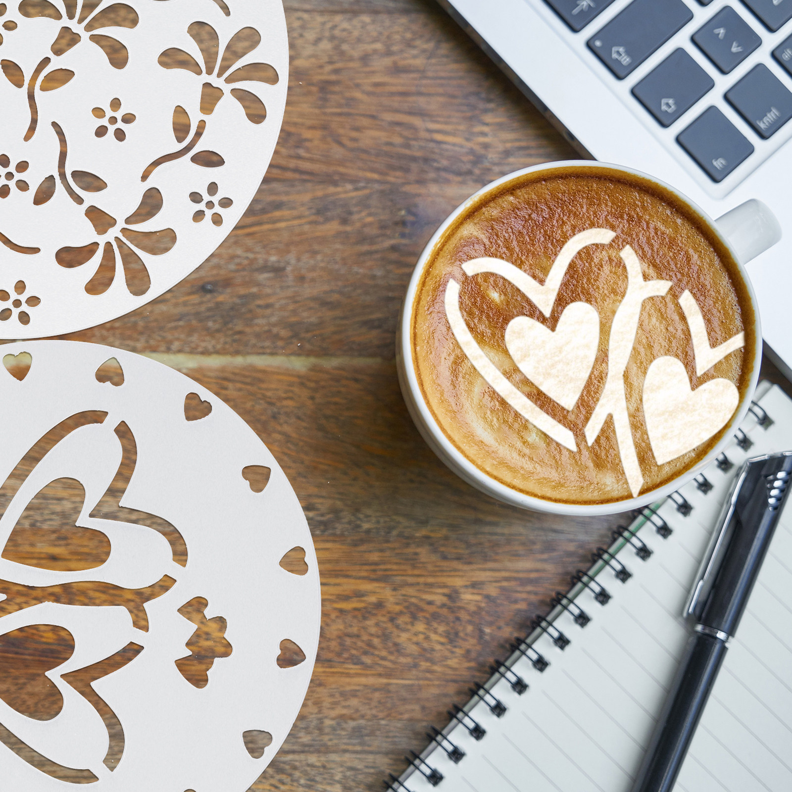 8Pcs Hollow DIY Cake Spray Ste - Coffee Stencil Art review and price