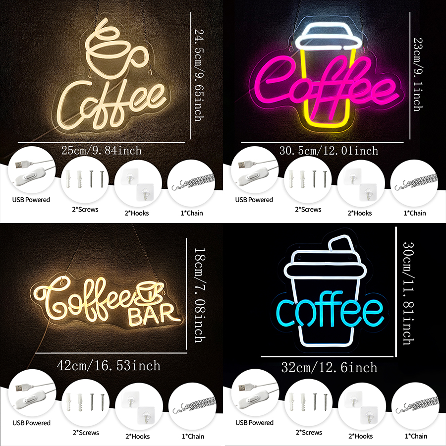 Coffee Bar Neon Sign For Wall  - Coffee Tea Neon Sign review and price