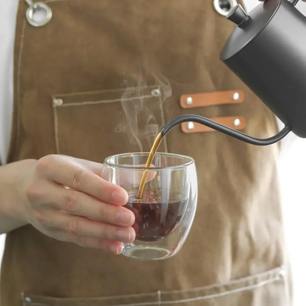 6 pcs Clear Double Wall Glass  - Tea Coffee Pot Set review and price