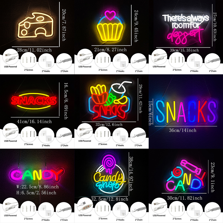 Snacks Neon Sign for Wall Deco - Coffee Tea Neon Sign review and price