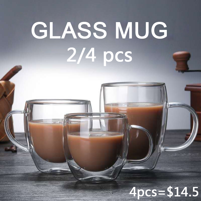 2/3/4Pcs Double Wall High Boro - Lemon Tea Coffee review and price