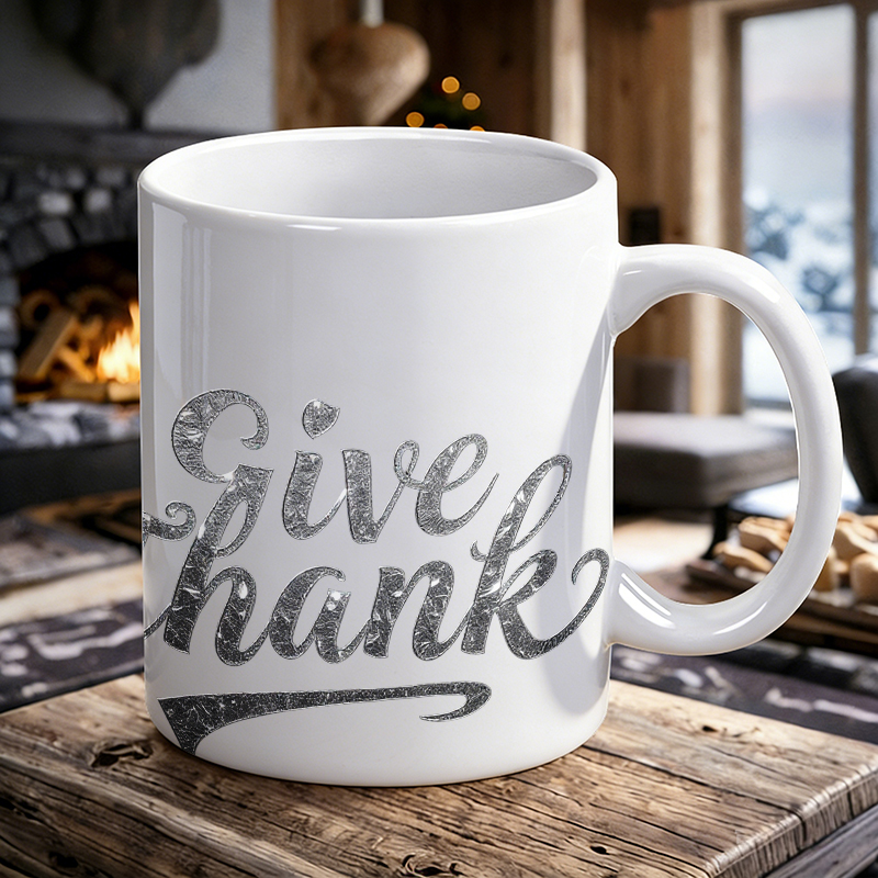 Silver Foil Font 'Give Thanks' - Coffee Tea Font review and price