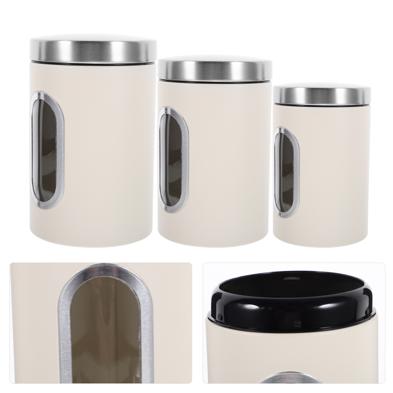 3Pcs Storage Jar Set Airtight  - Coffee Tea Sugar Canisters review and price