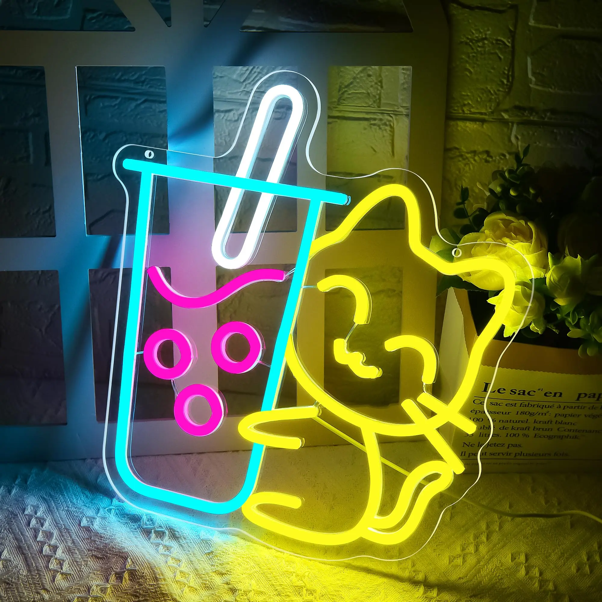 Cat Boba Tea Neon Sign for Wal - Coffee Tea Neon Sign review and price