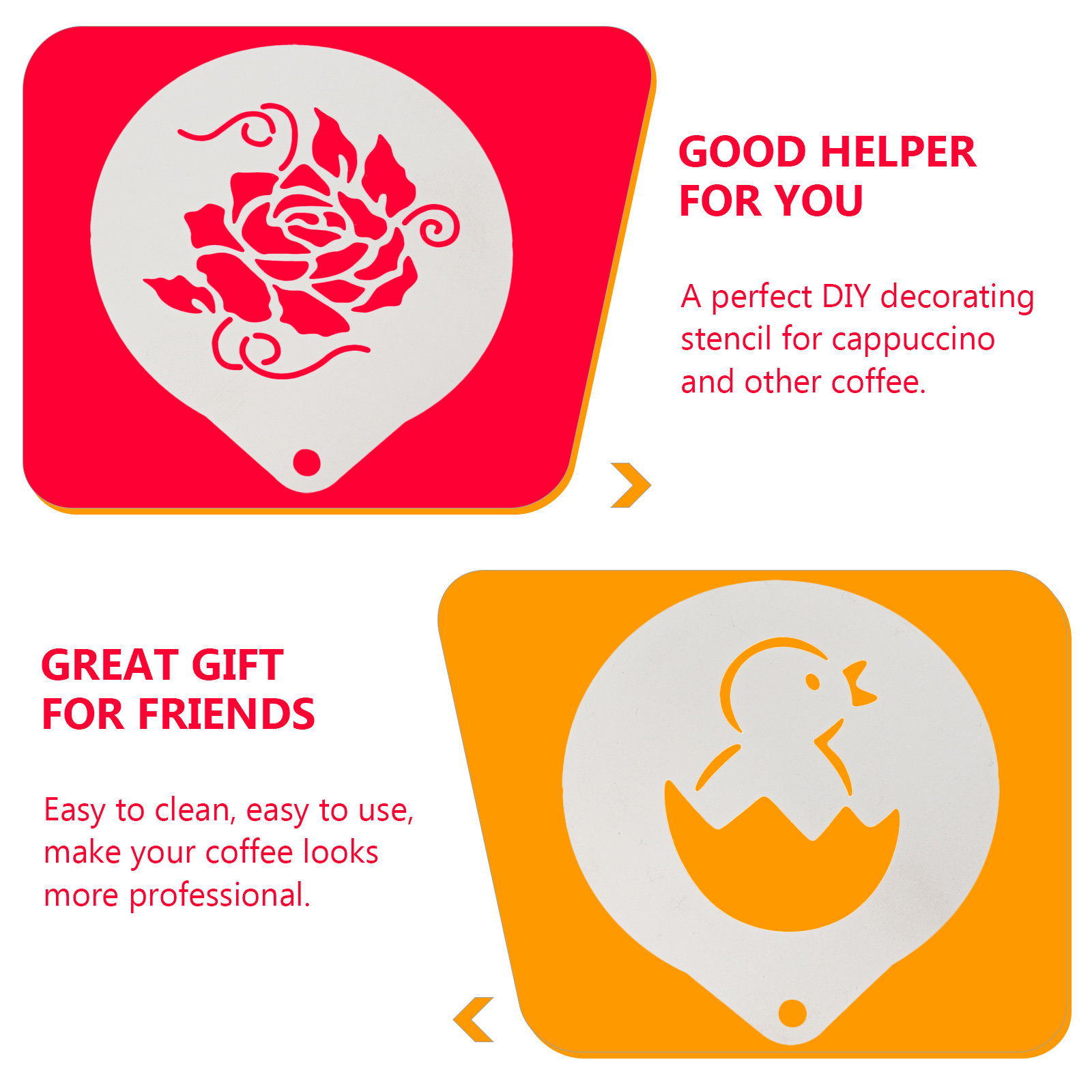 3Pcs Food Grade Stainless Stee - Coffee Stencil Art review and price