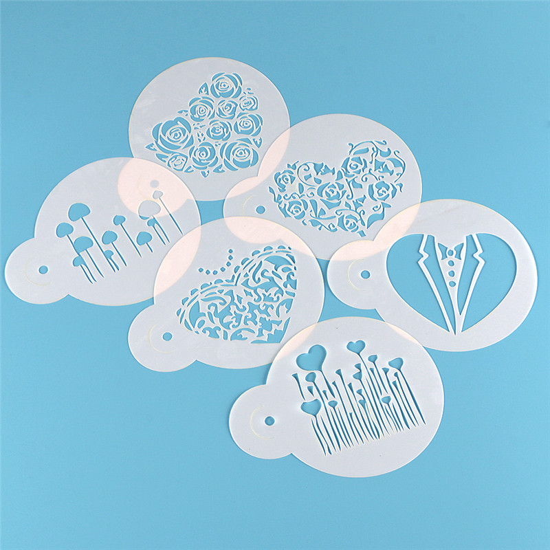 Aomily 6pcs/Set Valentine's Da - Coffee Stencil Art review and price