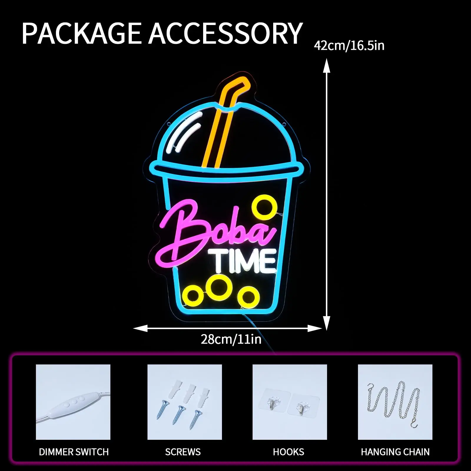 Boba Time Neon Sign for Wall D - Coffee Tea Neon Sign review and price
