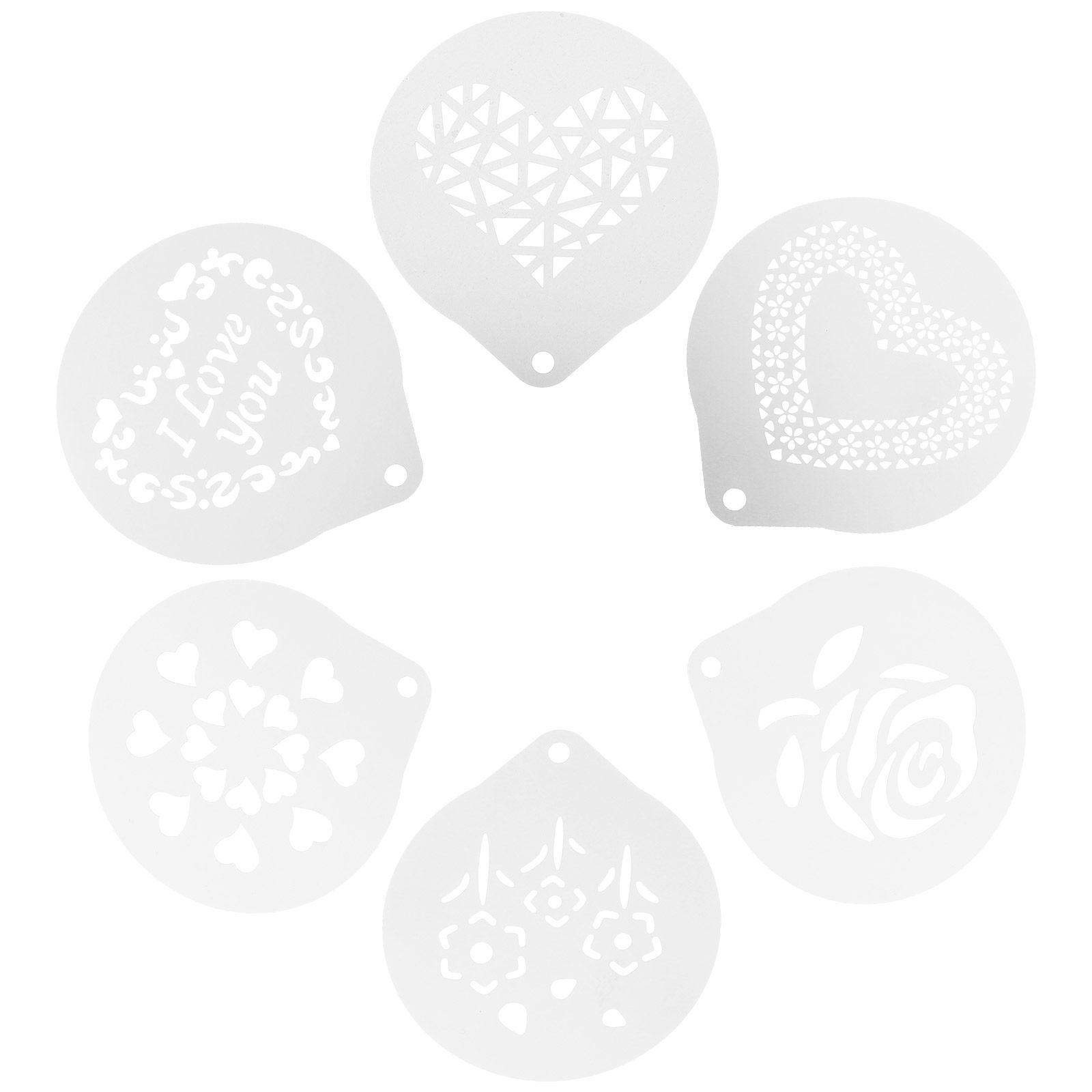 6Pcs Latte Art Stencils Stainl - Coffee Stencil Art review and price