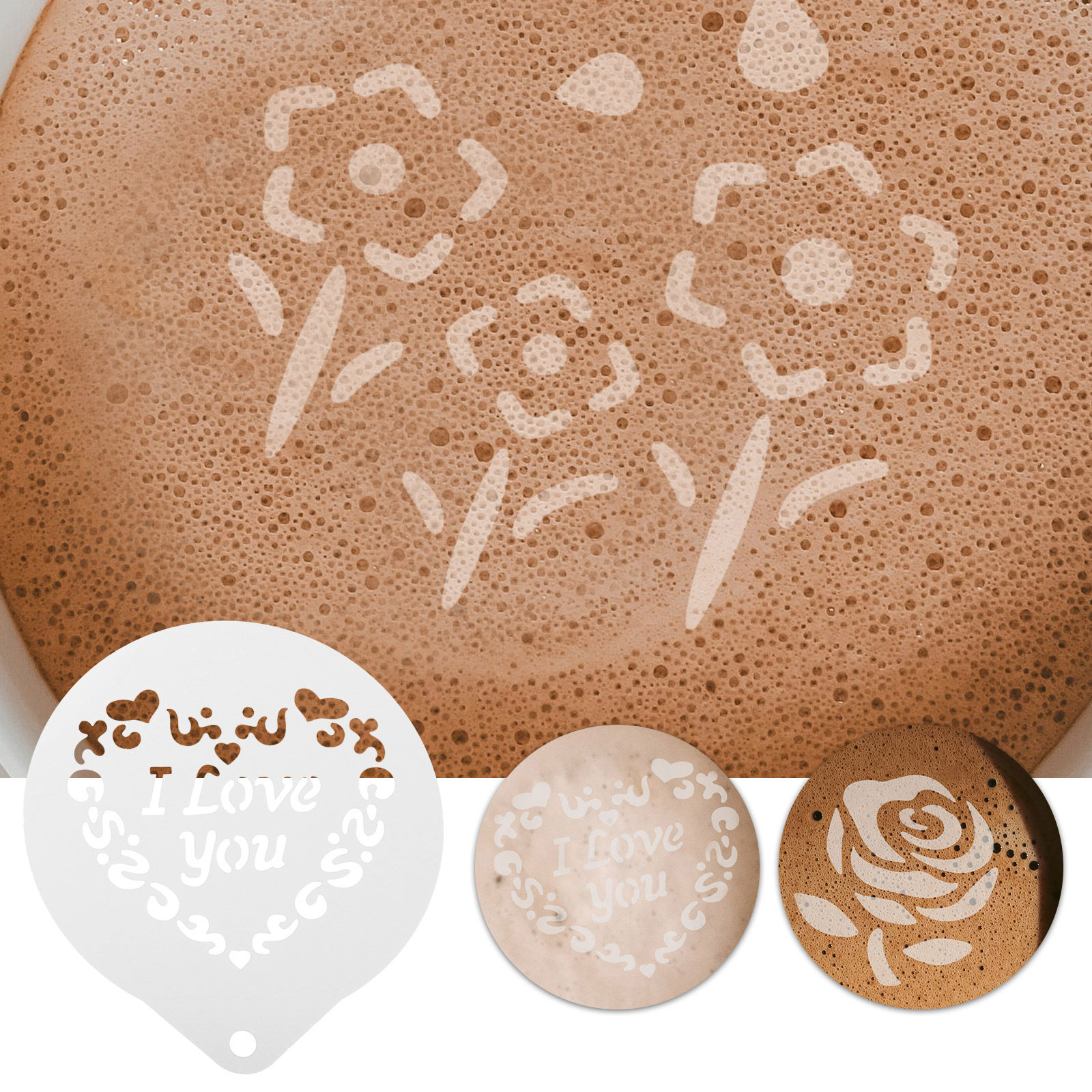 6Pcs Latte Art Stencils Stainl - Coffee Stencil Art review and price