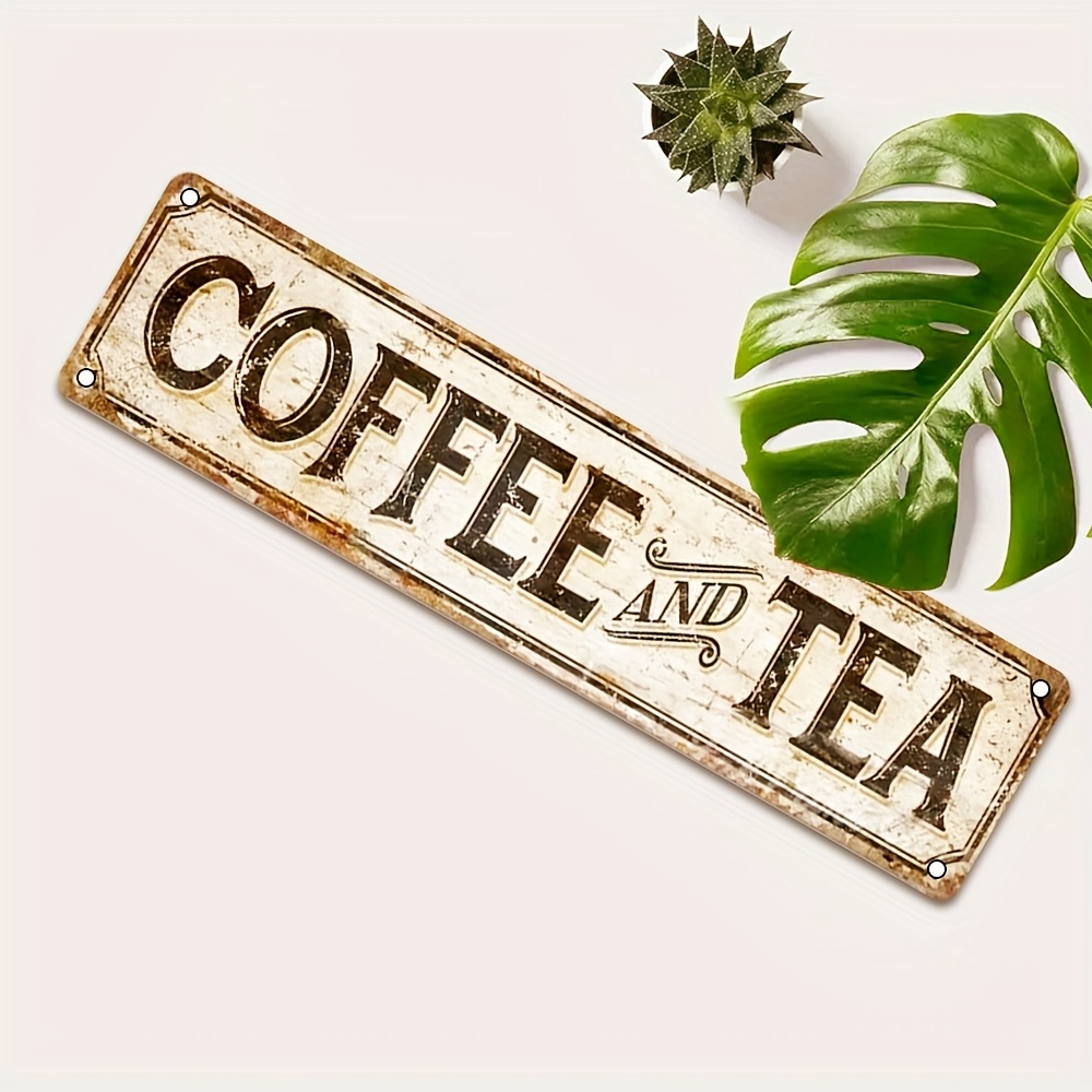 Vintage Metal Wall Art Sign -  - Coffee Tea Font review and price