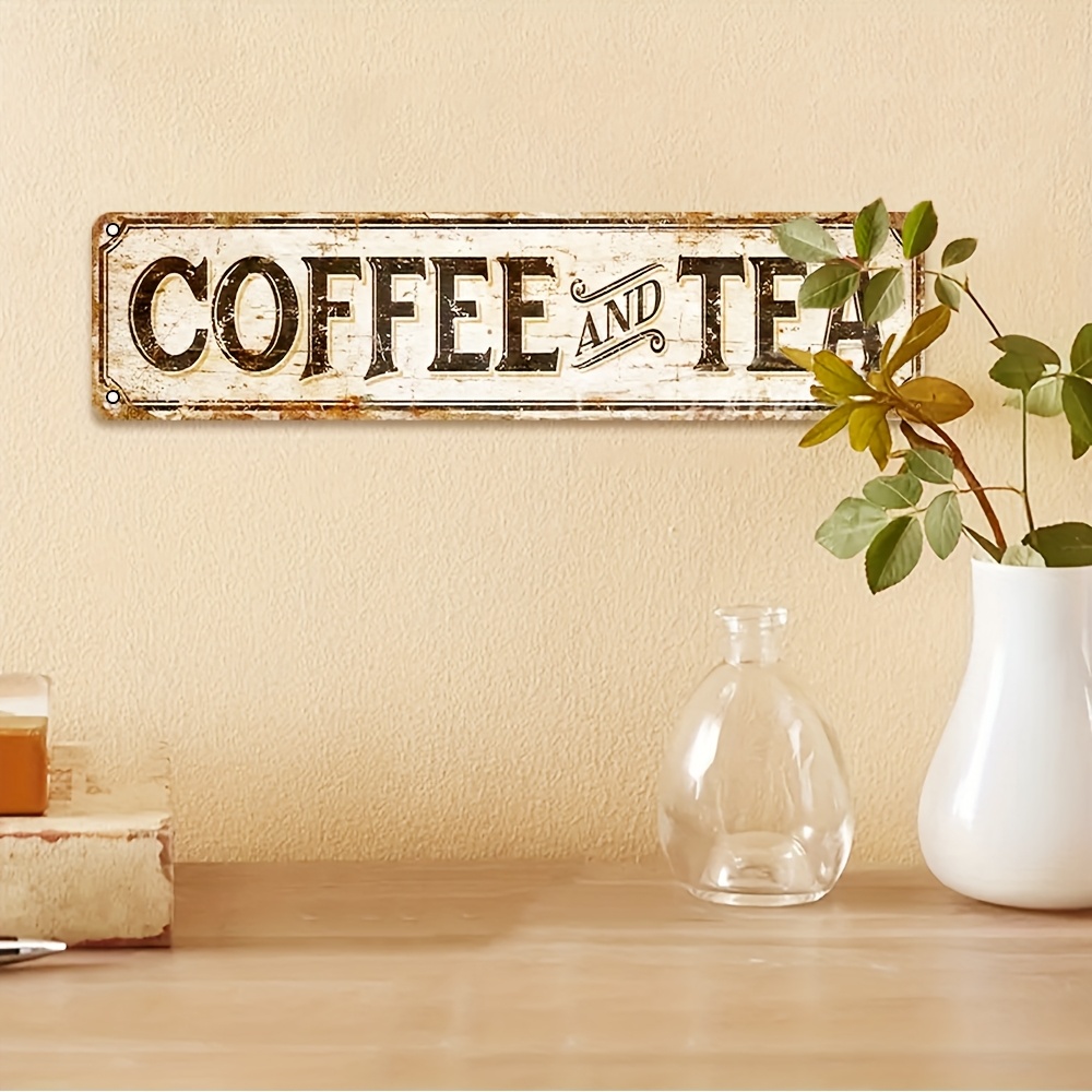 Vintage Metal Wall Art Sign -  - Coffee Tea Font review and price