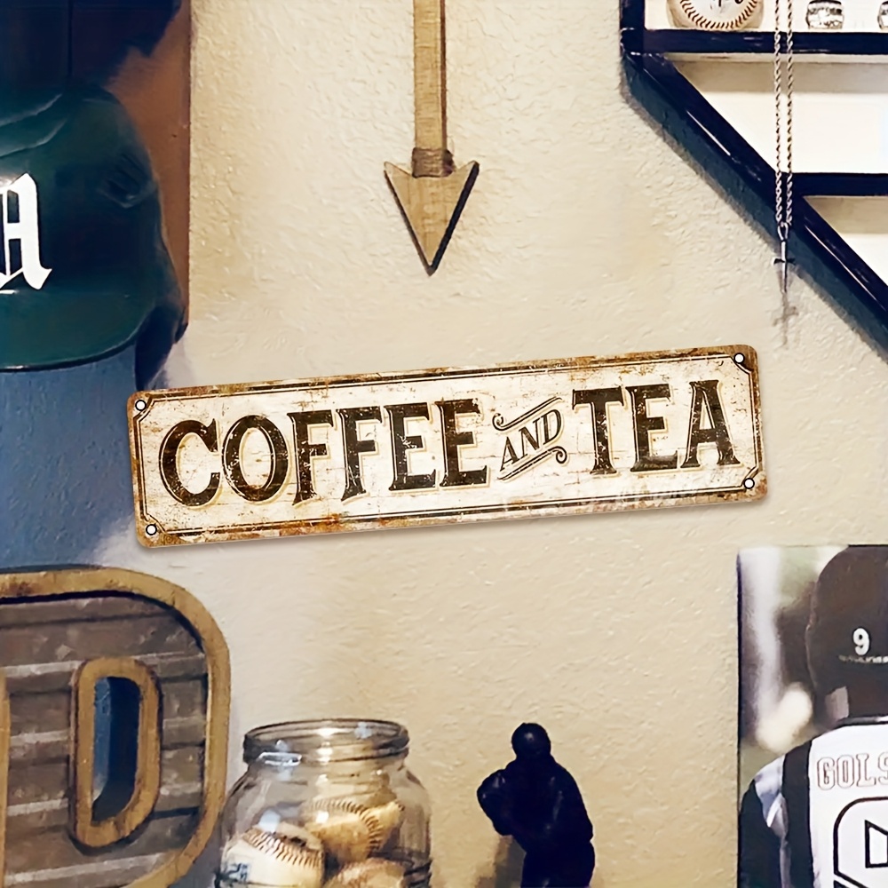 Vintage Metal Wall Art Sign -  - Coffee Tea Font review and price