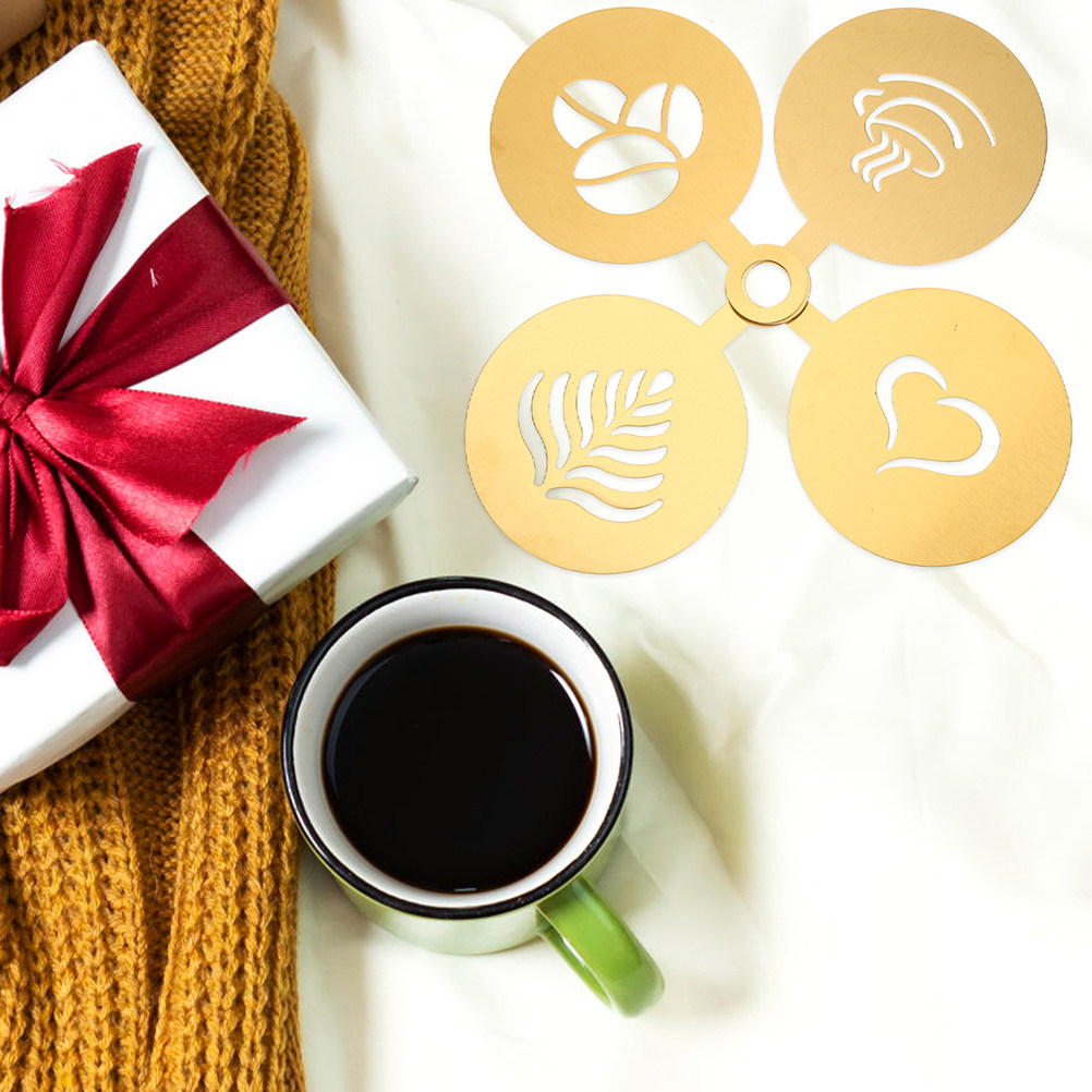 4Pcs Stainless Steel Coffee De - Coffee Stencil Art review and price