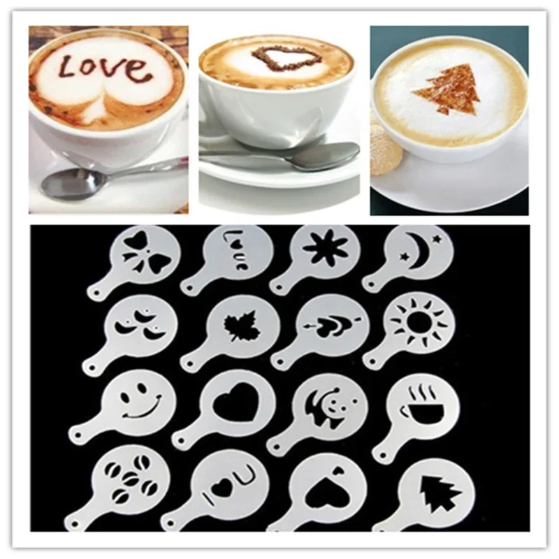 16Pcs/Set Coffee Mold Latte Ca - Coffee Stencil Art review and price