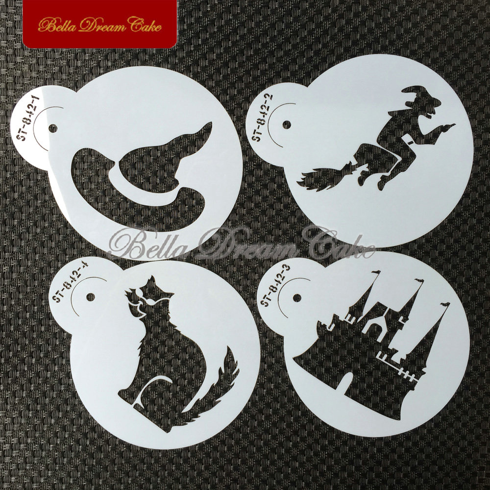 Halloween Glost Hat Cat Cookie - Coffee Stencil Art review and price