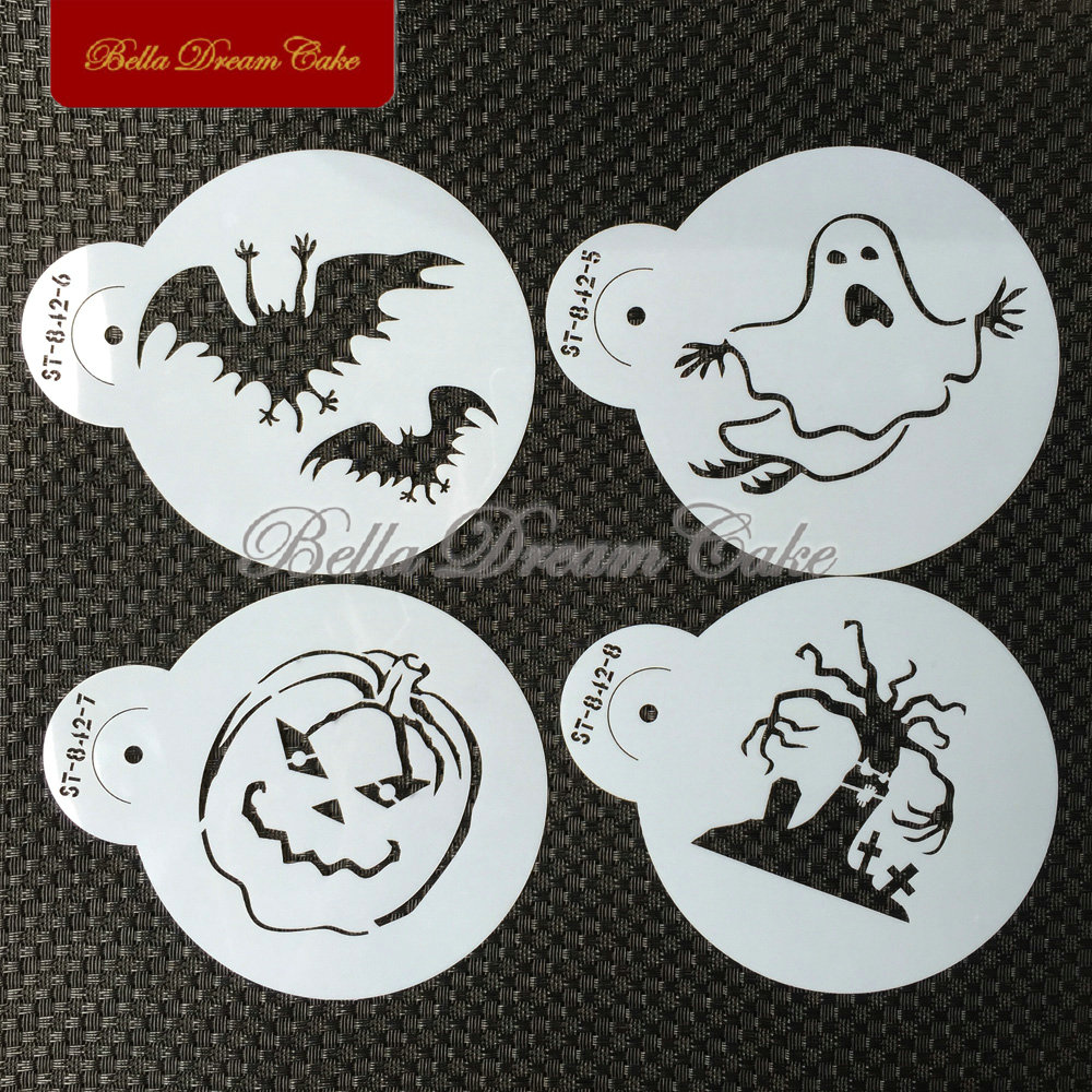 Halloween Glost Hat Cat Cookie - Coffee Stencil Art review and price
