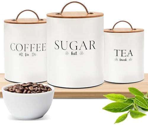 D'Lifeful 3PC Airtight Tea Cof - Coffee Tea Sugar Canisters review and price