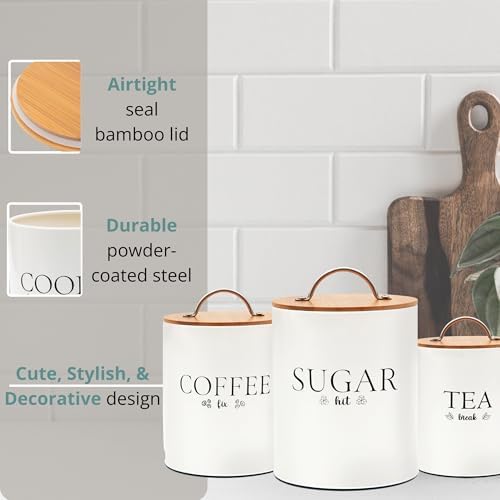 D'Lifeful 3PC Airtight Tea Cof - Coffee Tea Sugar Canisters review and price