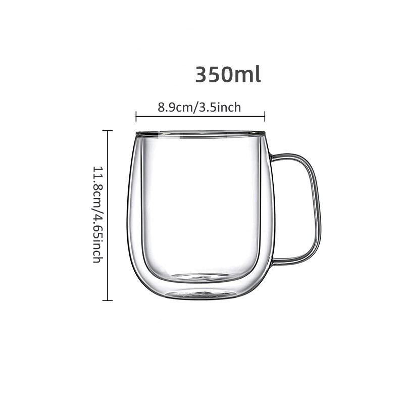 350ML Double Wall Glass Cup wi - Lemon Tea Coffee review and price