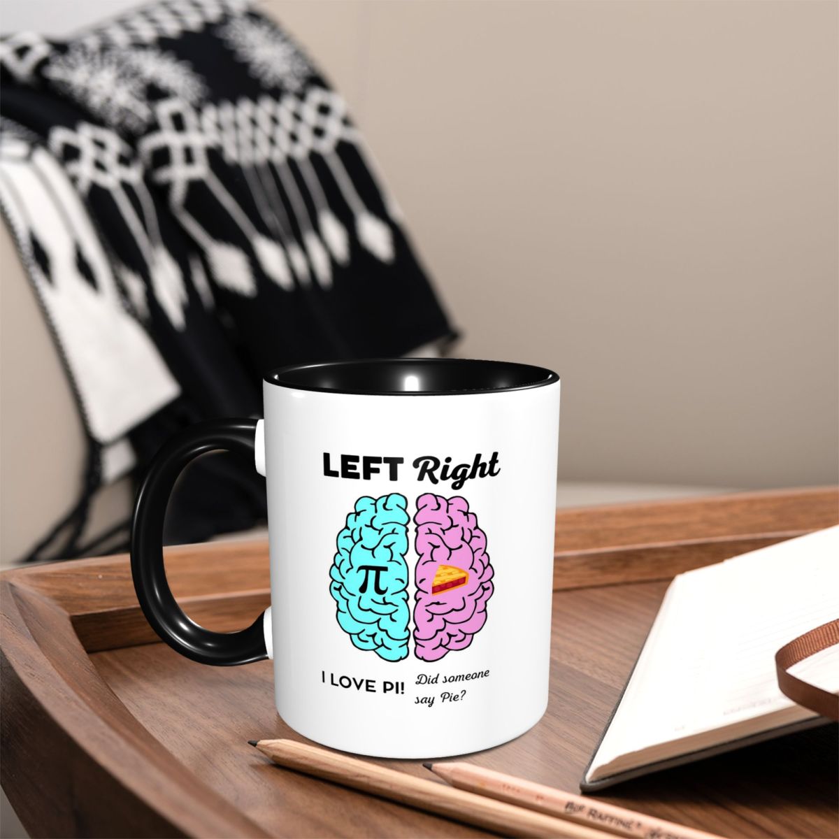 Left Right Brain Hemisphere Pi - Coffee Tea Joke review and price