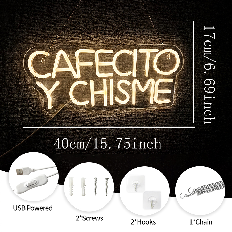 Cafecito Y Chisme Neon Sign, V - Coffee Tea Neon Sign review and price