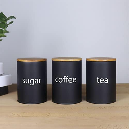 SOTECH Black Metal Kitchen Can - Coffee Tea Sugar Canisters review and price