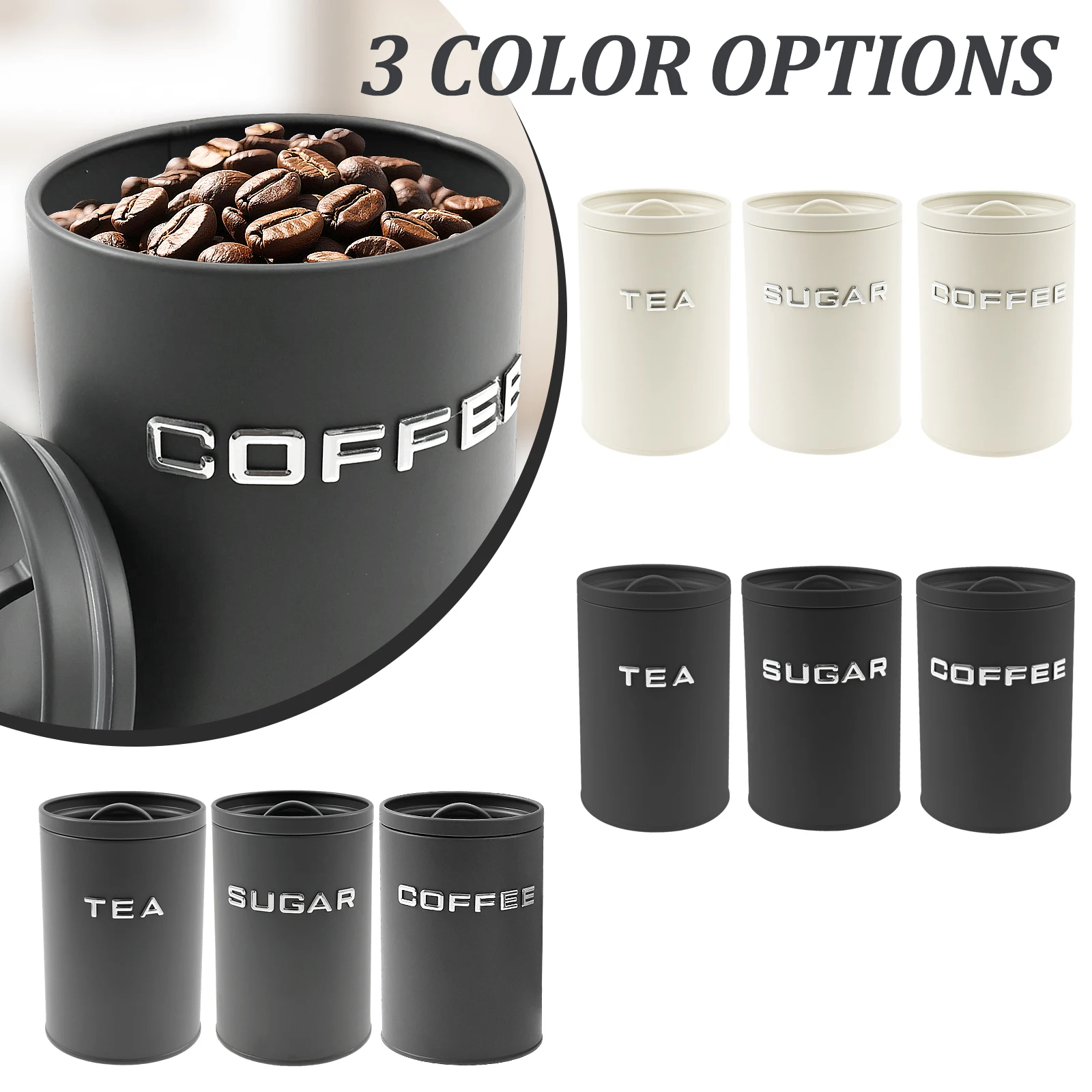 3 Pcs Tea Coffee Sugar Caniste - Coffee Tea Sugar Canisters review and price