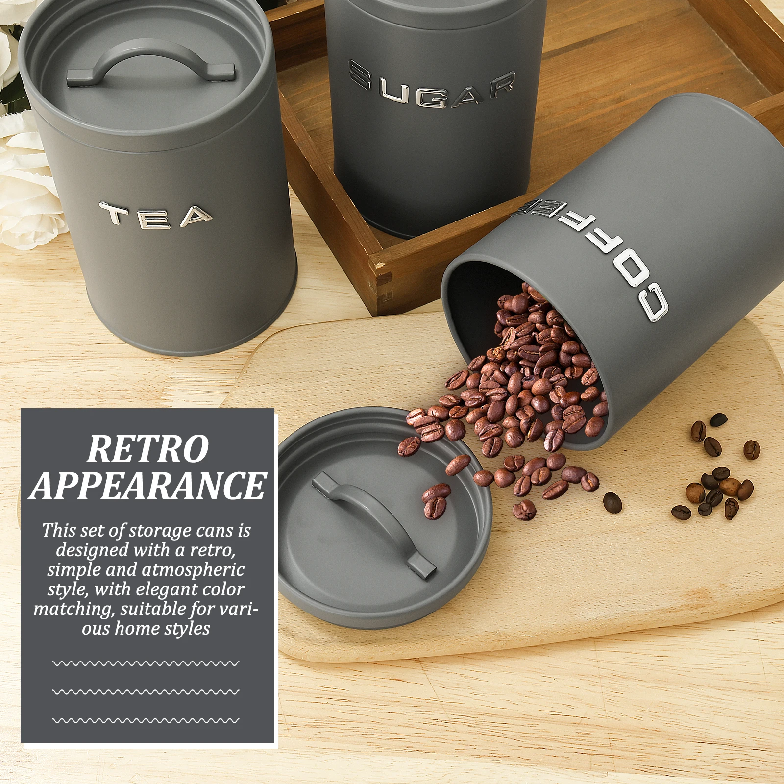 3 Pcs Tea Coffee Sugar Caniste - Coffee Tea Sugar Canisters review and price