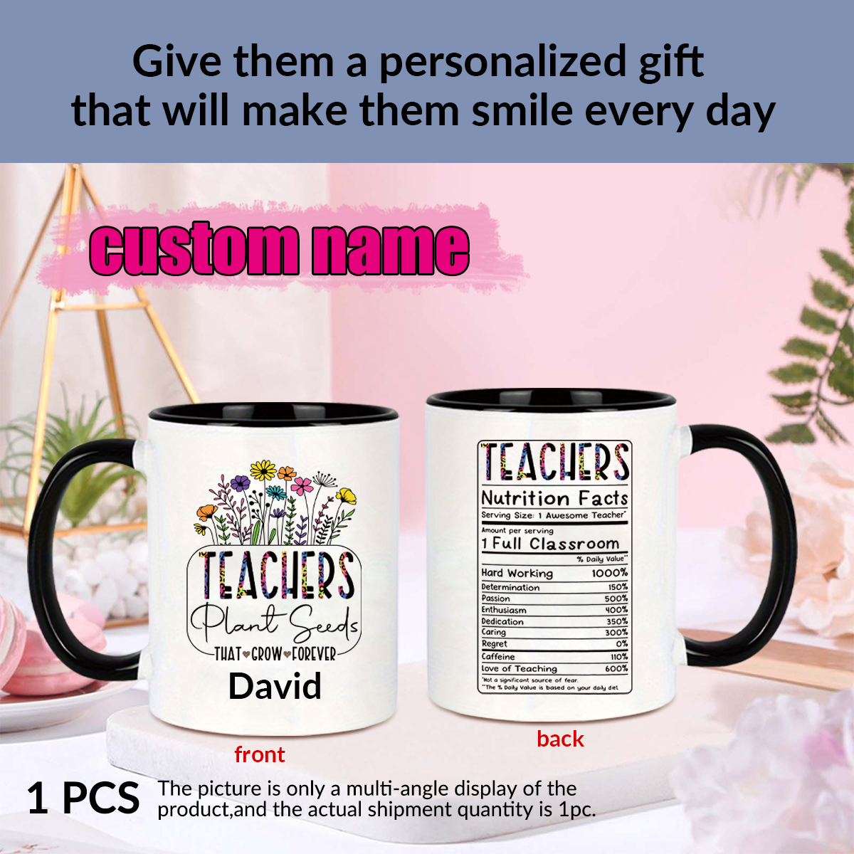 1pc Customize Name Personalise - Coffee Tea Logo review and price