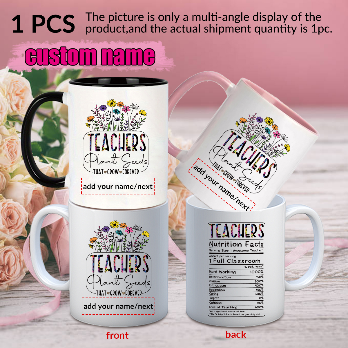 1pc Customize Name Personalise - Coffee Tea Logo review and price