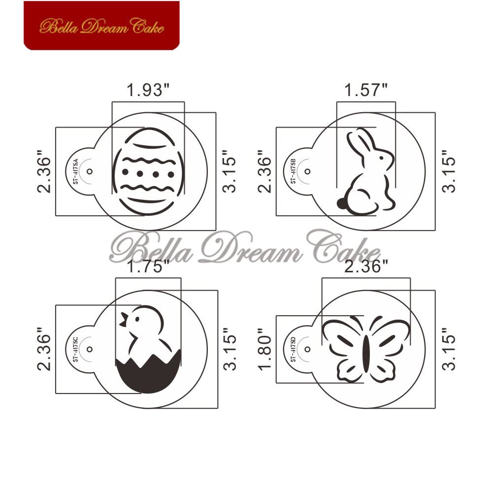 3.15” Easter Eggs Bunny Macaro - Coffee Stencil Art review and price
