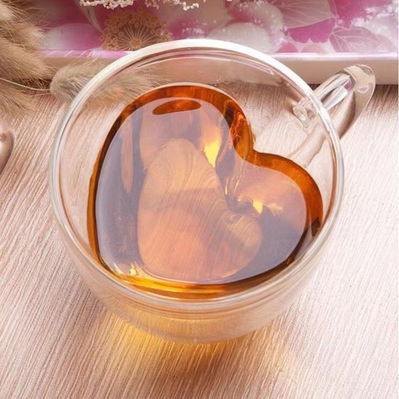 Heart Love Shaped Glass Mug Do - Lemon Tea Coffee review and price