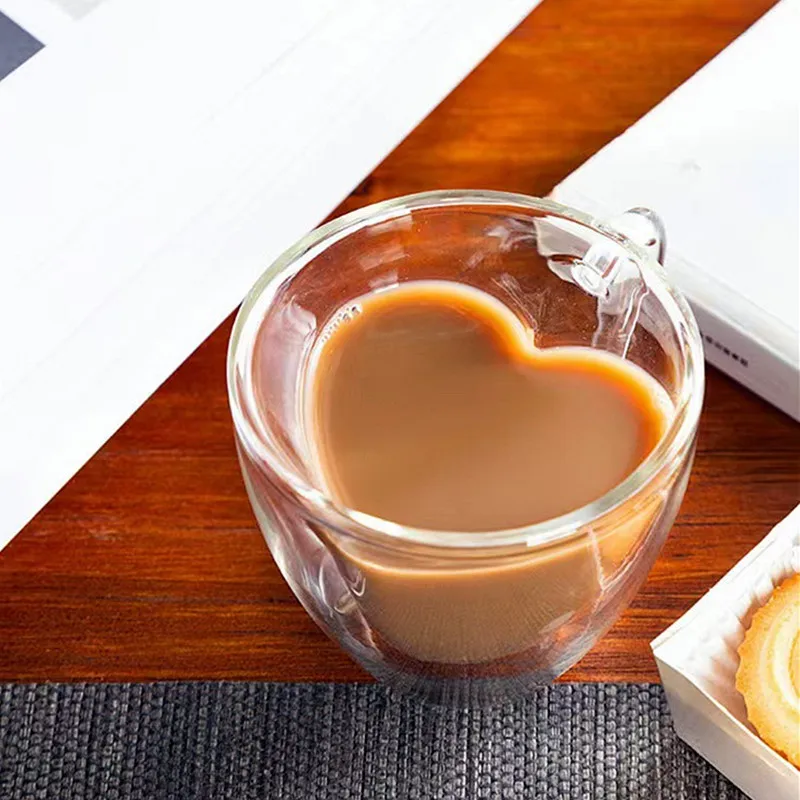 Heart Love Shaped Glass Mug Do - Lemon Tea Coffee review and price