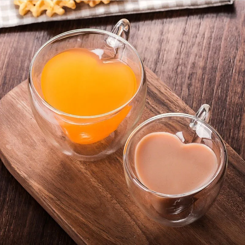 Heart Love Shaped Glass Mug Do - Lemon Tea Coffee review and price