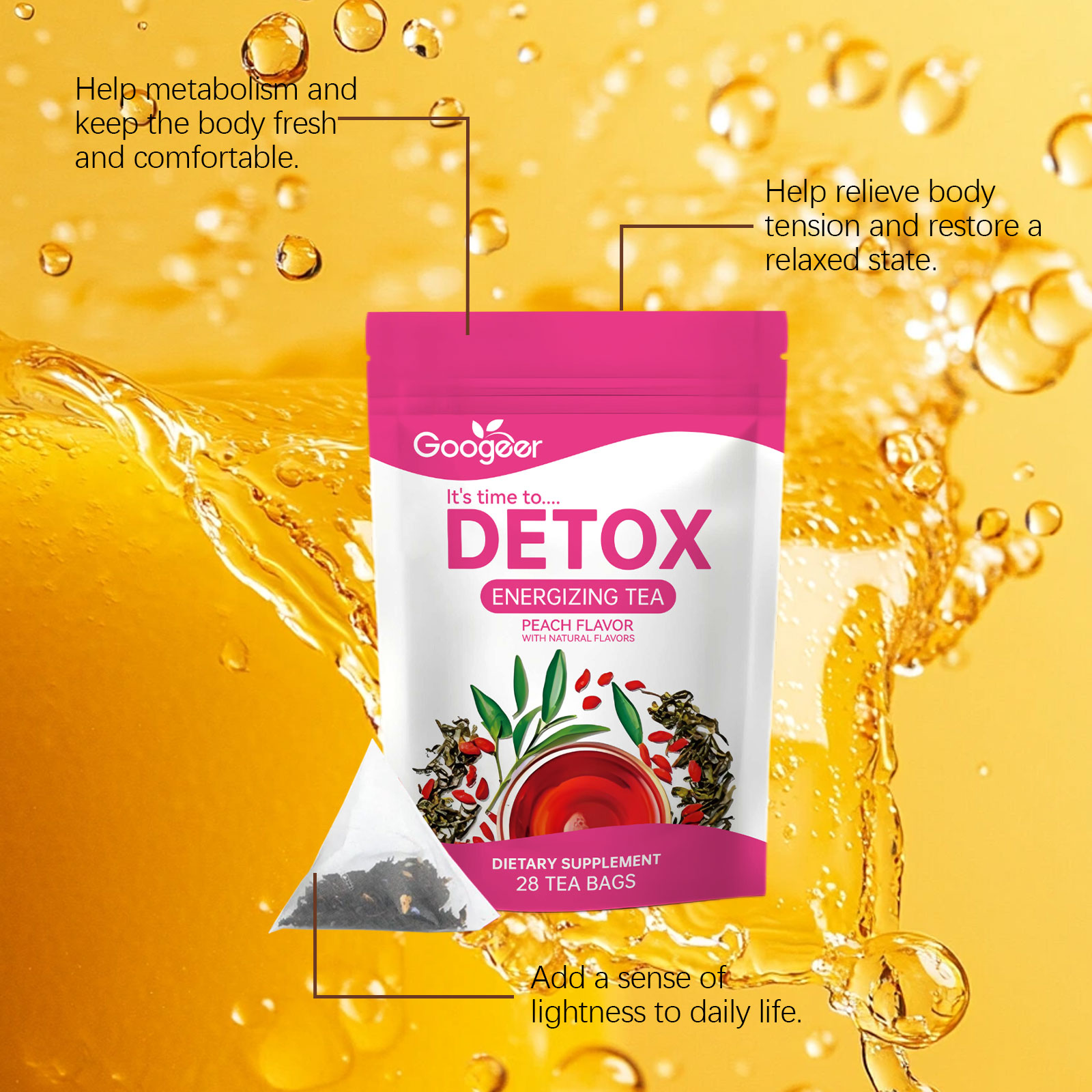 Googeer 28pcs Herbal Detox Tea - Coffee Tea For Weight Loss review and price