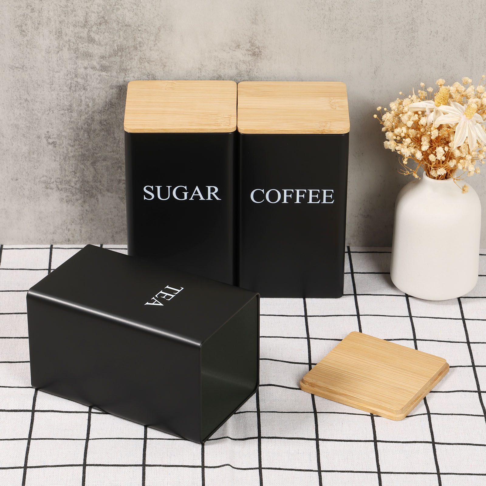 Coffee Bean Storage Jar Metal  - Coffee Tea Sugar Canisters review and price
