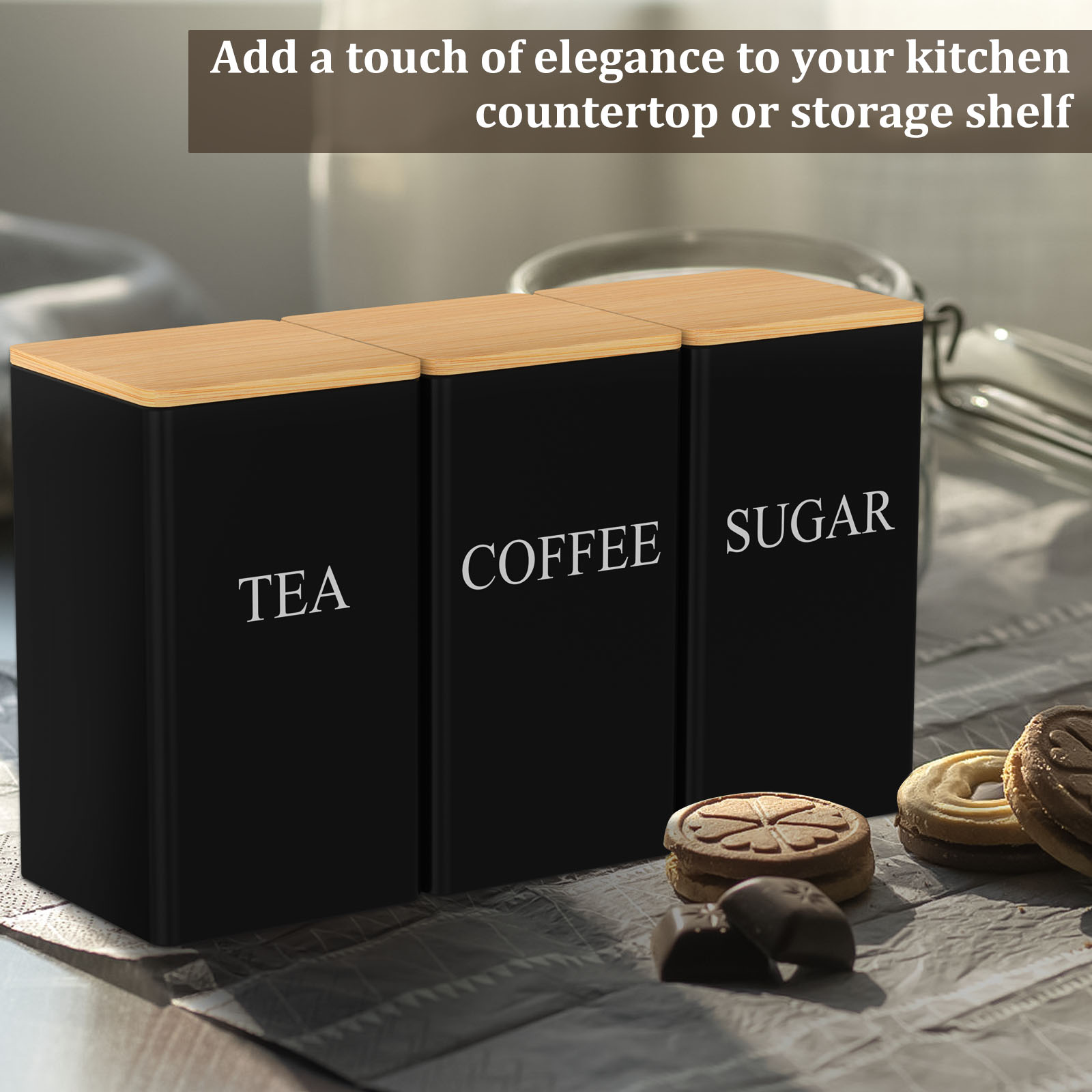 Coffee Bean Storage Jar Metal  - Coffee Tea Sugar Canisters review and price